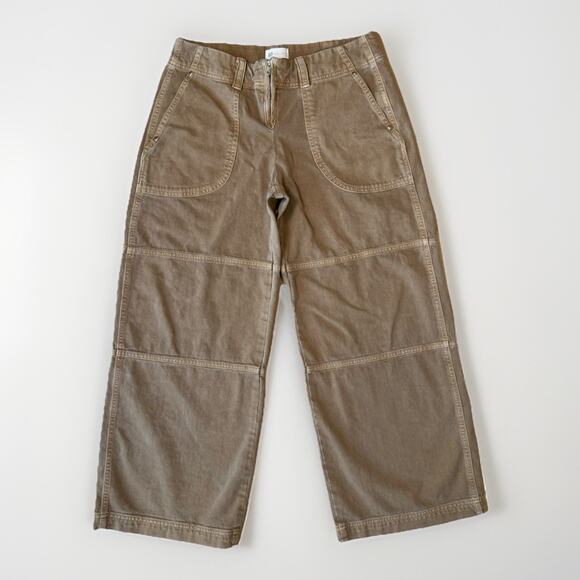 GAP Pants - Gap Sandy Liang Low Rise Utility Pants Women's 10 Tan Brown Double Knee Baggy
